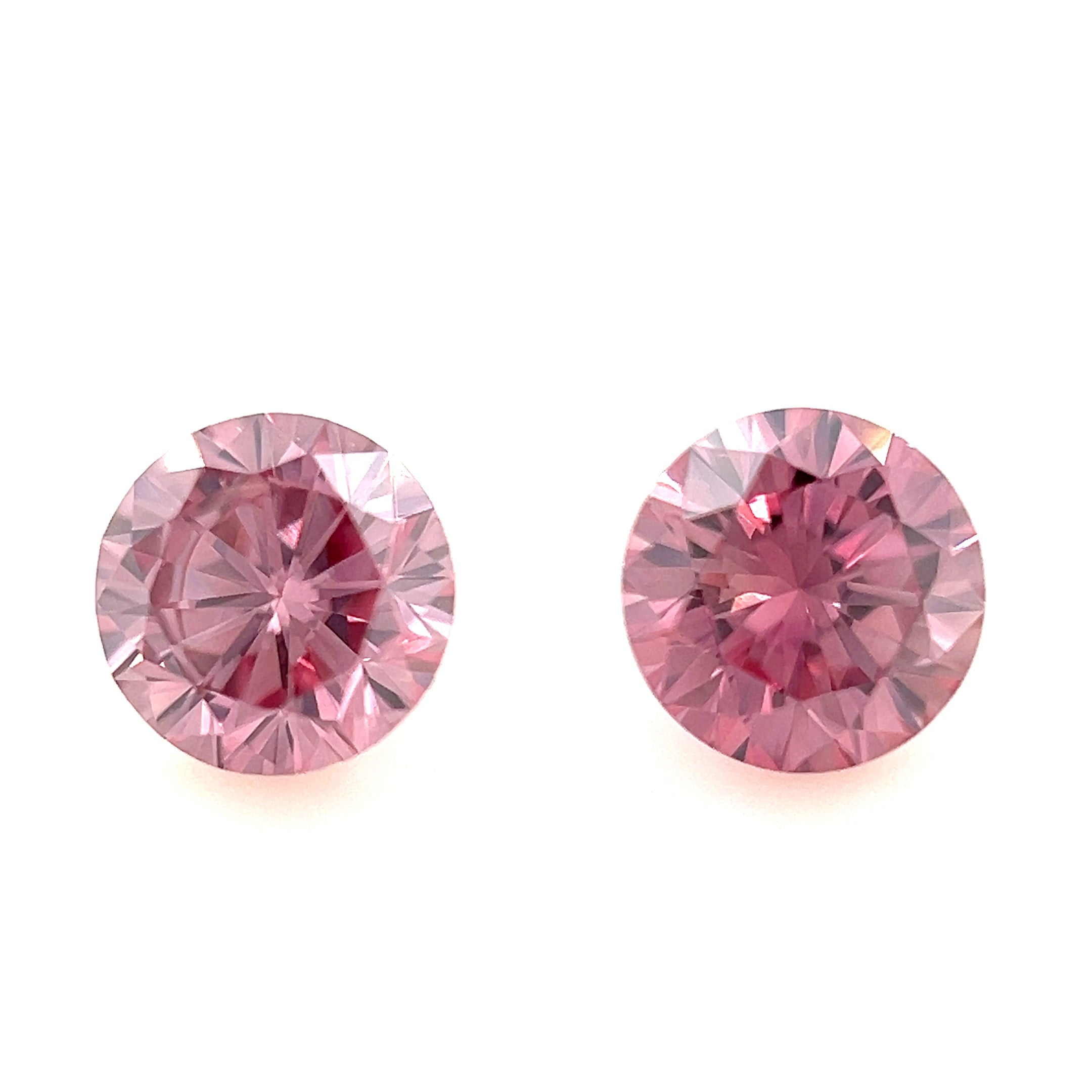 0.27 VS1 Fancy Vivid Pink Round (PAIR 1 OF 2)